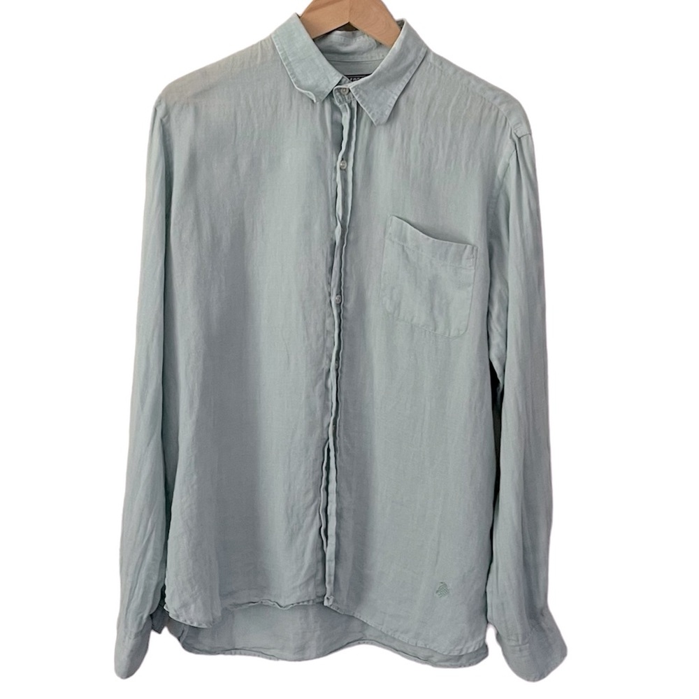 Vilebrequin Saint-Tropez Light Blue Linen Button Down Size XL